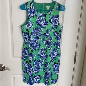 Preppy Green and Blue Floral J.Crew Dress